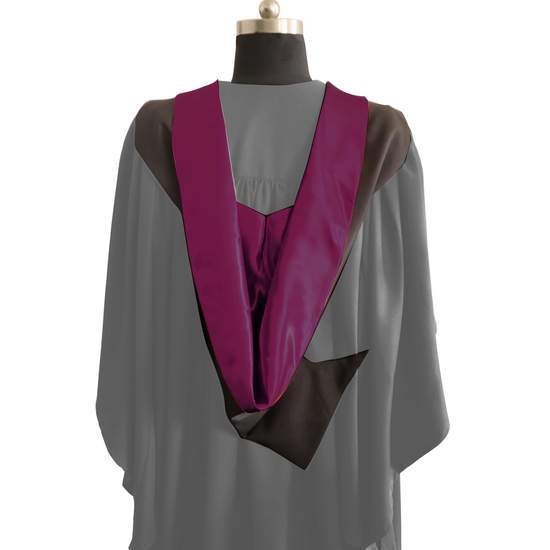 Bachelors Shape Burgon Academic Hood - Maroon & Black - Graduation Gowns UK