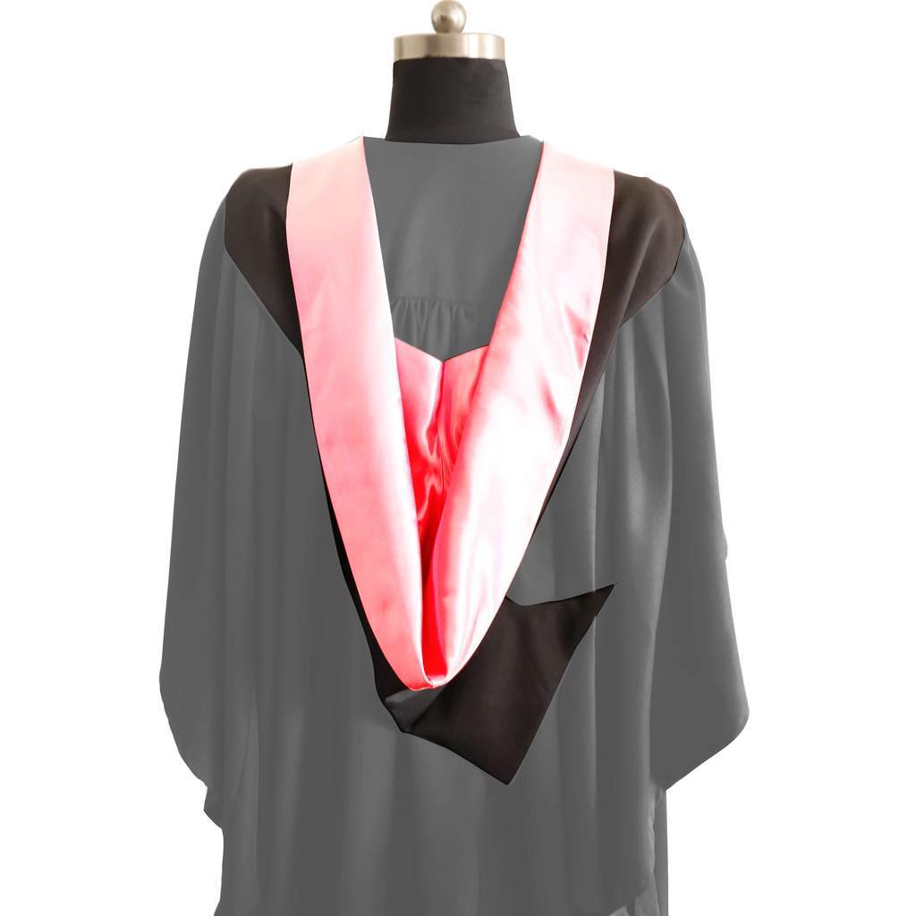 Bachelors Shape Burgon Academic Hood - Pink & Black - Graduation Gowns UK