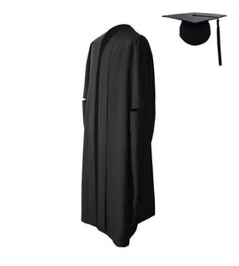 Classic Black Masters Graduation Cap & Gown - Graduation Gowns UK