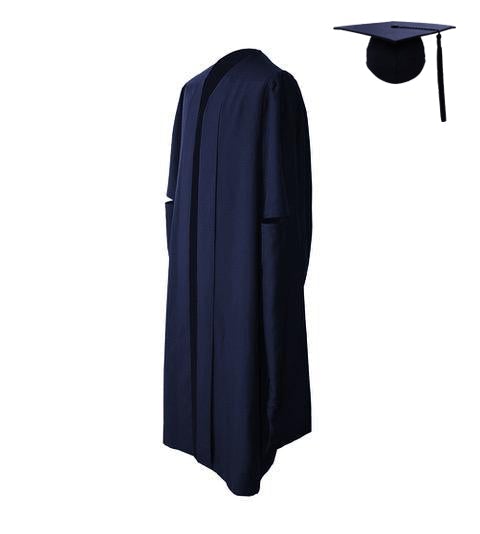 Classic Navy Masters Graduation Cap & Gown - Graduation Gowns UK