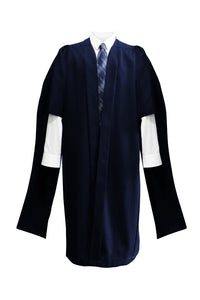 Deluxe Navy Blue Masters Graduation Gown - Graduation Gowns UK