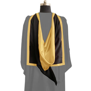 Masters Full Shape Academic Hood - Gold & Black - Graduation Gowns UK