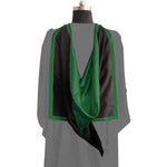 Masters Full Shape Academic Hood - Hunter Green & Black - Graduation Gowns UK