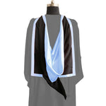 Masters Full Shape Academic Hood - Light Blue & Black - Graduation Gowns UK